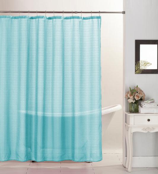 Emerson - 70"x70" Canvas Shower Curtain - Aqua