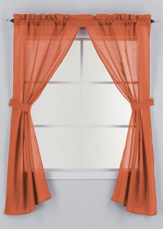 Emerson - Canvas Window Curtain - Coral
