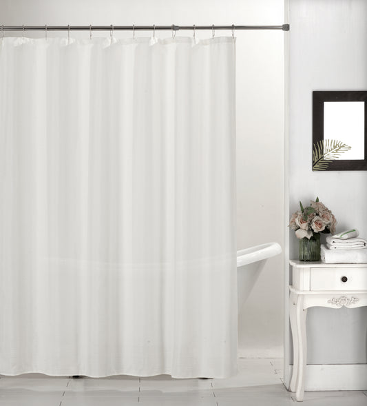 Emerson - 13pc Canvas Shower Curtain Set - White