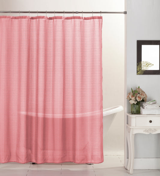 Emerson - 13pc Canvas Shower Curtain Set - Rose