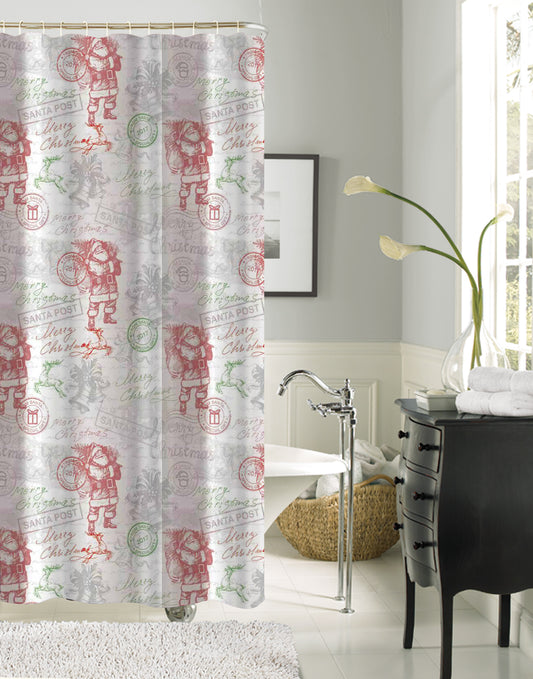 Santa Post - 70"x70" Canvas Shower Curtain