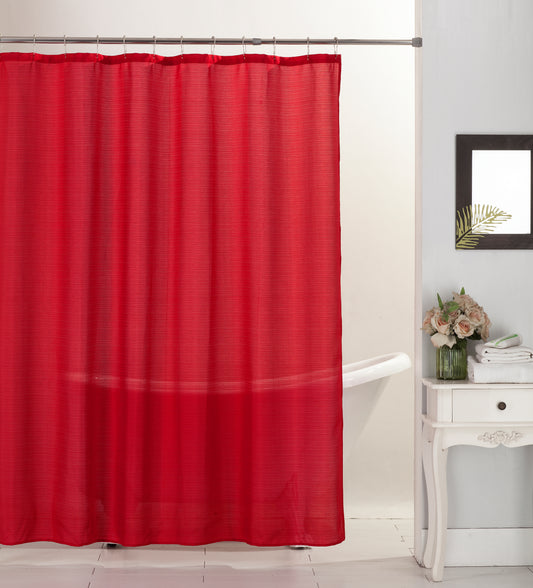 Emerson - 70"x70" Solid Canvas Shower Curtain - Red