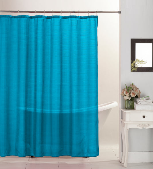 Emerson - 70"x70" Solid Canvas Shower Curtain - Turquoise