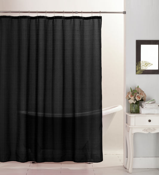 Emerson - 70"x70" Solid Canvas Shower Curtain - Black