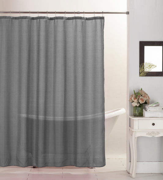 Emerson - 70"x70" Solid Canvas Shower Curtain - Silver