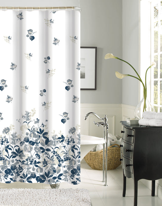 Rita - 13pc Printed Canvas Shower Curtain