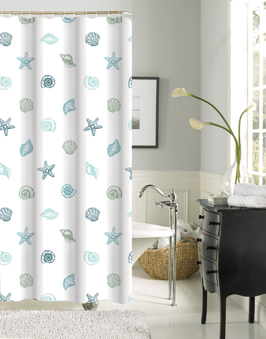 Daria - 13pc Printed Canvas Shower Curtain