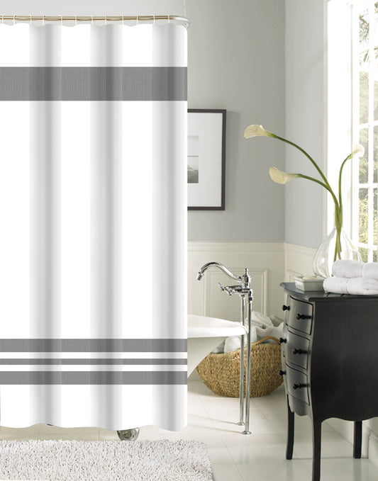 Gavin - 13pc Printed Canvas Shower Curtain