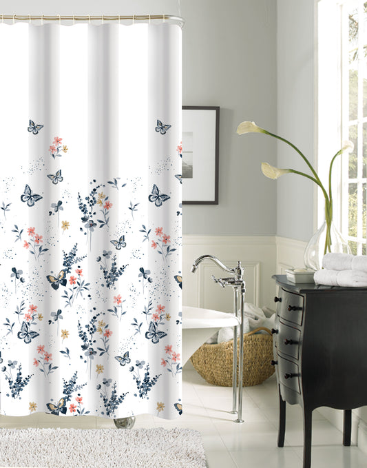 Nadine - 13pc Printed Canvas Shower Curtain