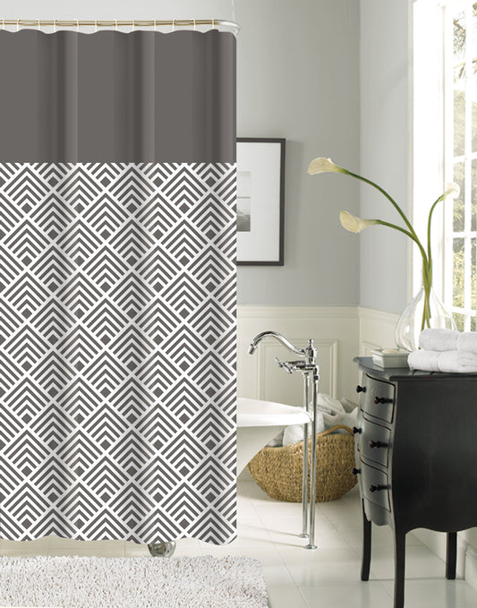 Jayden - 13pc Printed Canvas Shower Curtain