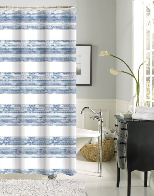 Luca - 13pc Printed Canvas Shower Curtain