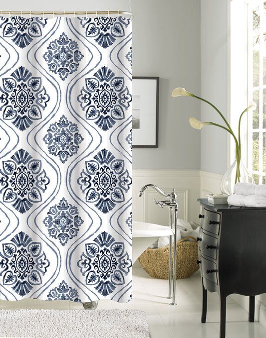 Brielle - 13pc Printed Canvas Shower Curtain