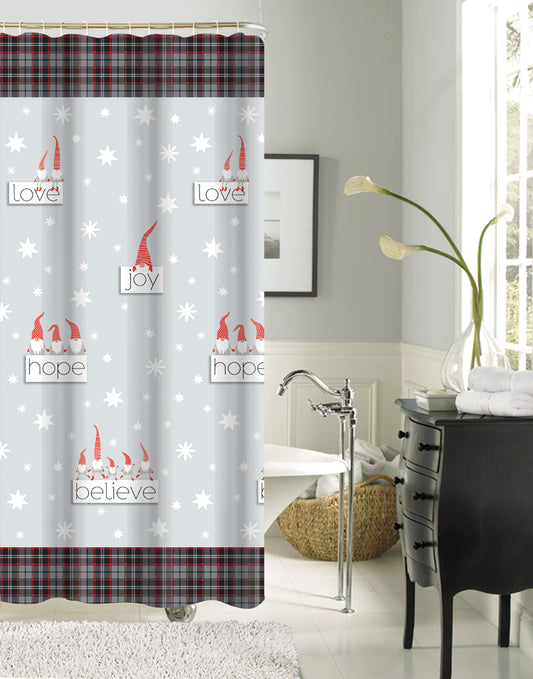 Joyful Gnomes - 70"x70" Printed Canvas Shower Curtain