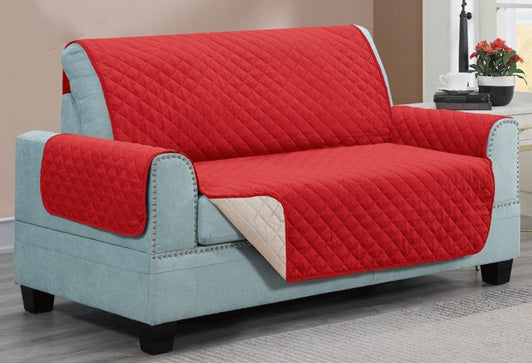 Reversible Microfiber Furniture Protector - Loveseat – Red/Taupe