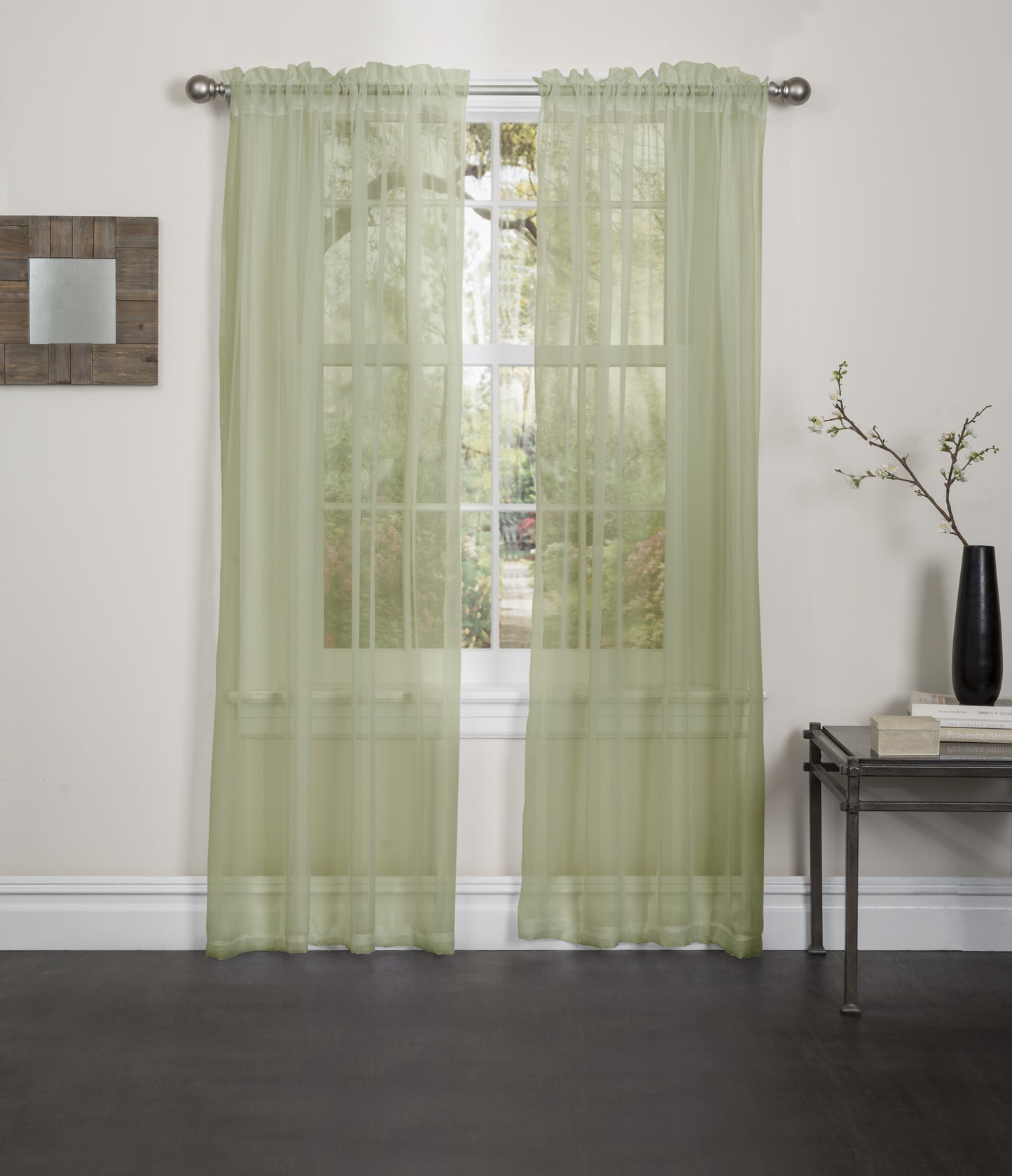 Lisa - 55"x84" Sheer Rod Pocket Curtain - Sage