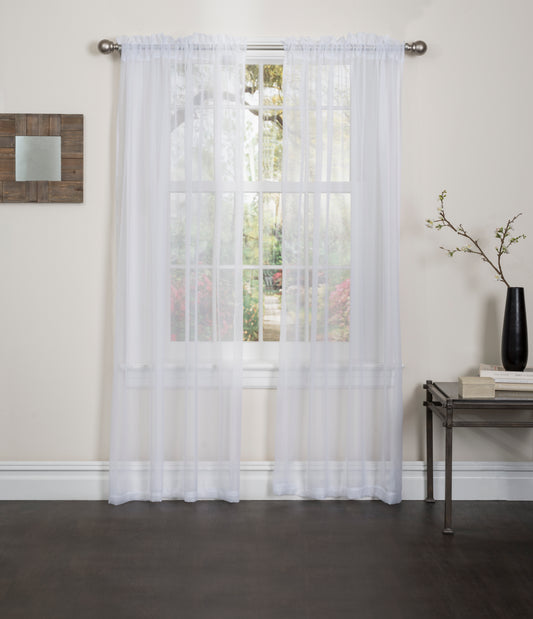 Lisa - 55"x84" Sheer Rod Pocket Curtain - White