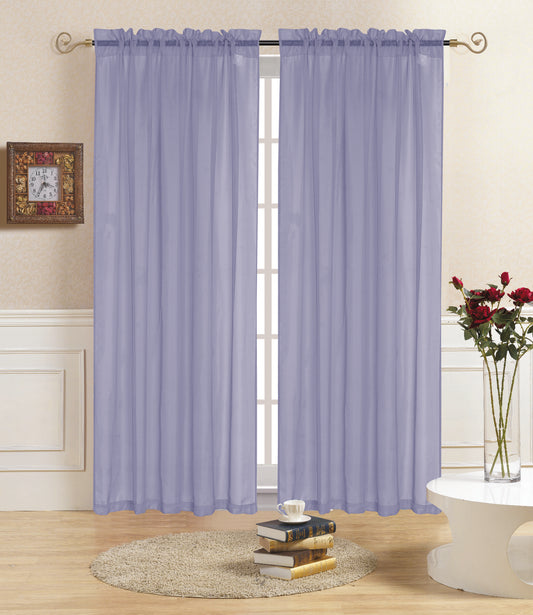 Rena - 55"x84" Sheer Rod Pocket Curtain - Lilac