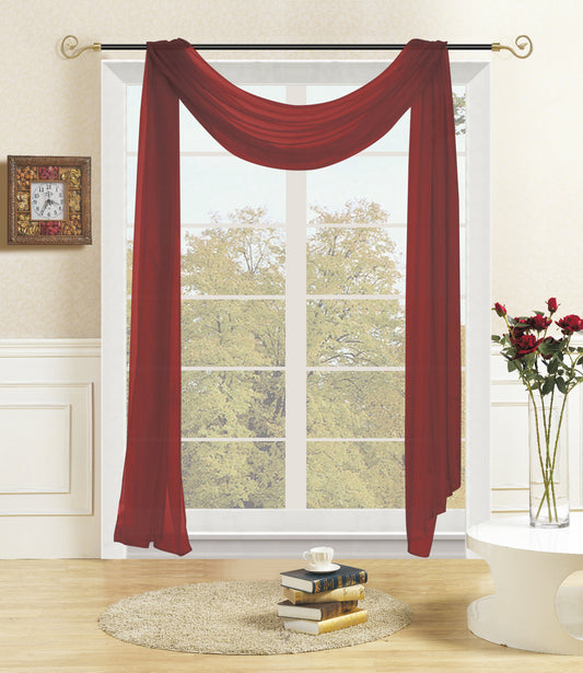 Lisa Sheer Scarf - Burgundy