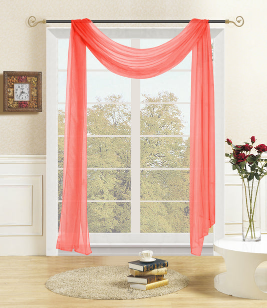 Lisa Sheer Scarf - Red