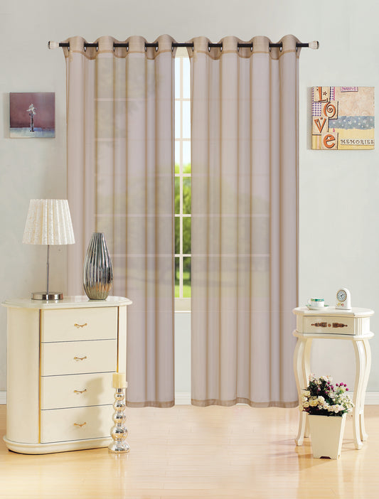 Leah - 55"x84" Sheer Grommet Top Curtain - Gold