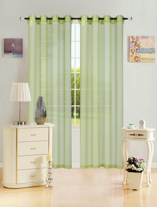 Leah - 55"x84" Sheer Grommet Top Curtain - Lime