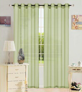 Leah - 55"x84" Sheer Grommet Top Curtain - Sage