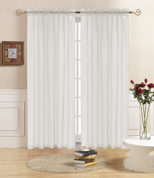 Rena - 55"x90" Sheer Rod Pocket Curtain - White
