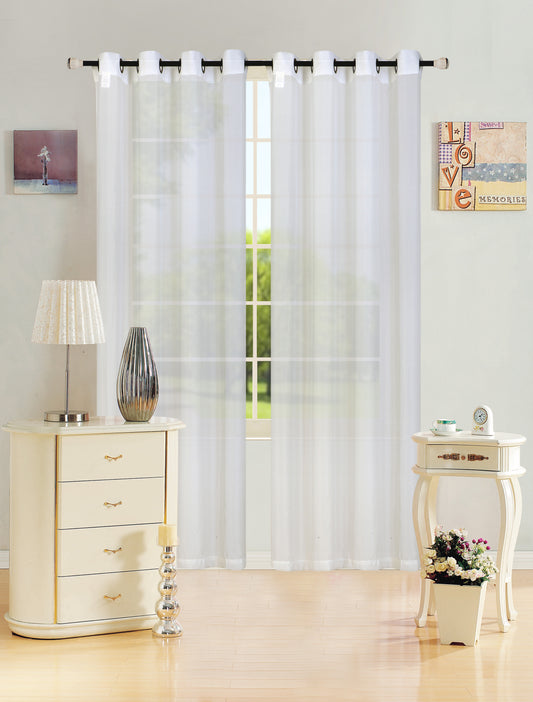 Leah - 55"x90" Sheer Grommet Top Curtain -  Beige