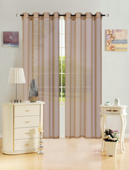 Leah - 55"x90" Sheer Grommet Top Curtain - Rose Gold