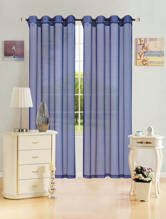Leah - 55"x90" Sheer Grommet Top Curtain - Royal
