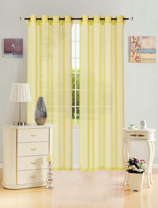 Leah - 55"x90" Sheer Grommet Top Curtain - Yellow