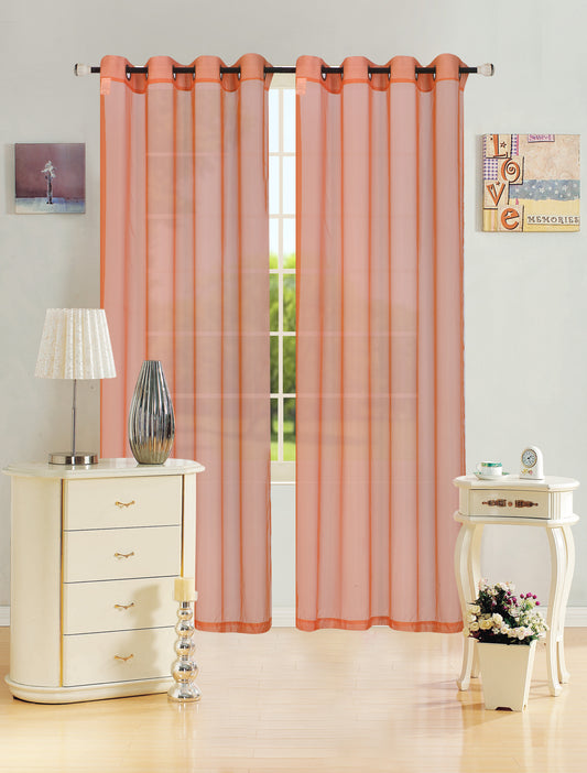 Leah - 55"x90" Sheer Grommet Top Curtain - Orange