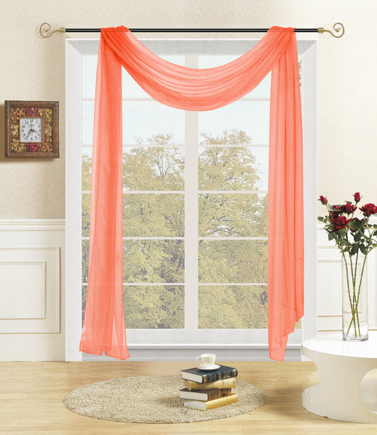 Lisa Sheer Scarf - Coral