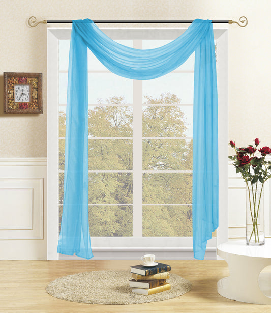 Lisa Sheer Scarf - Aqua