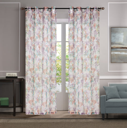 Joyce - 54"x90" Sheer Grommet Curtain - Purple