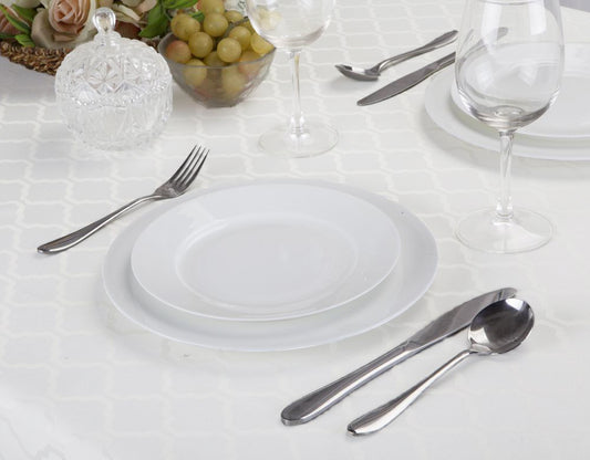 Harriet - Jacquard Tablecloth - White