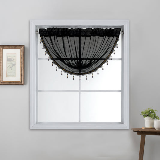 Raleigh 3D Jacquard Valance - Black
