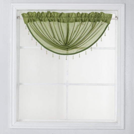 Elle -  Lurex Rod Pocket Festoon Valance - Kiwi