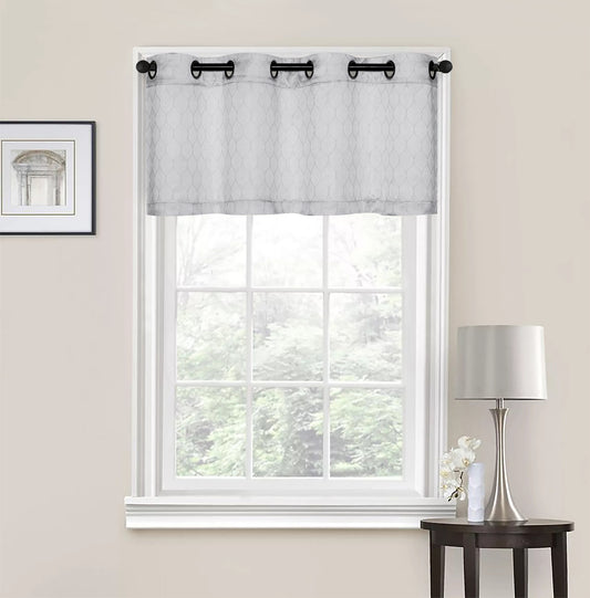Andria - Engraved Jacquard Valance - Silver