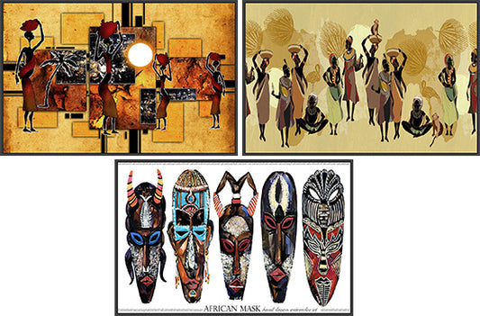 African Tribal - 20"x30"x1.5" Framed Canvas Wall Art
