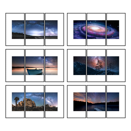 Under The Stars - 9.6"x16.9"x0.78" -  3pc Framed Wall Art Set