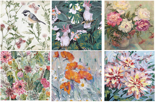 Floral Setting - 16"x16"x1" - 2pc Canvas Wall Art Set