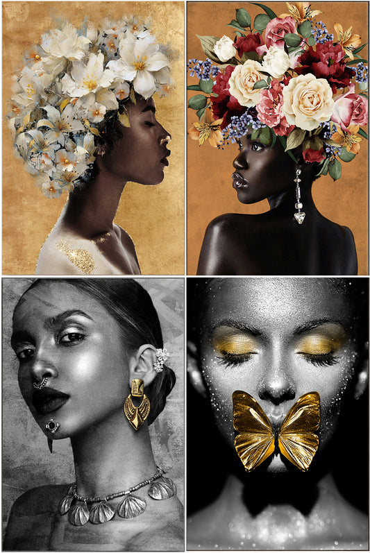Women in Flower Crown - 20"x30" Canvas Wall Art