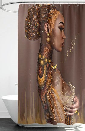 Kani - 70"x70" Printed Canvas Shower Curtain