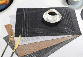 Linear PVC Placemat - 12"x18" - Set of 4