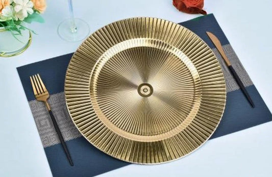 Lined Charger Plate - Gold
