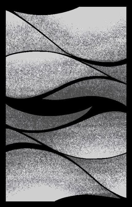 Modern Wave - 5'x7' Area Rug - Black
