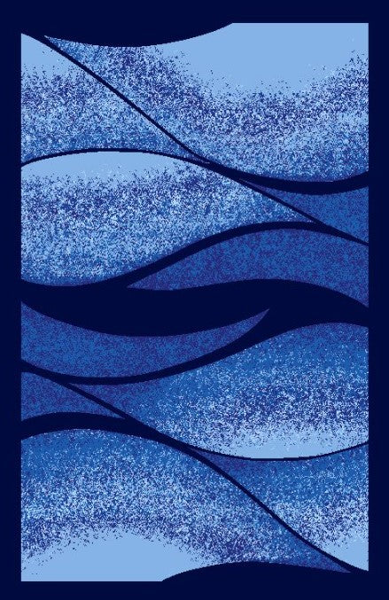 Modern Wave - 5'x7' Area Rug - Blue