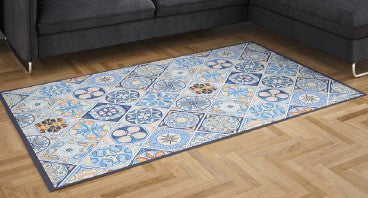 Multi Tile - 5'x7' Printed Area Rug - Blue