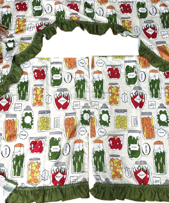 Pickles 3pc Kitchen Curtain